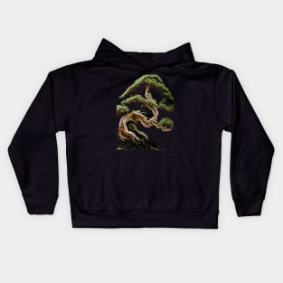 Bonsai Tree: Perfection is Overrated; The Art of Bonsai on a Dark Background Kids Hoodie